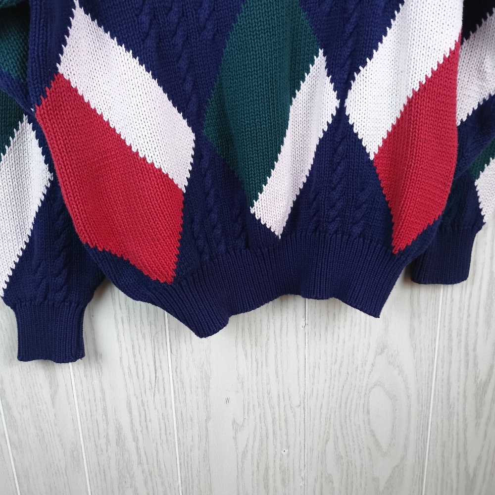 VTG Boston Traders 100% Cotton Knit Sweater large Made in India W/ Flaws. This - Picture 7 of 15